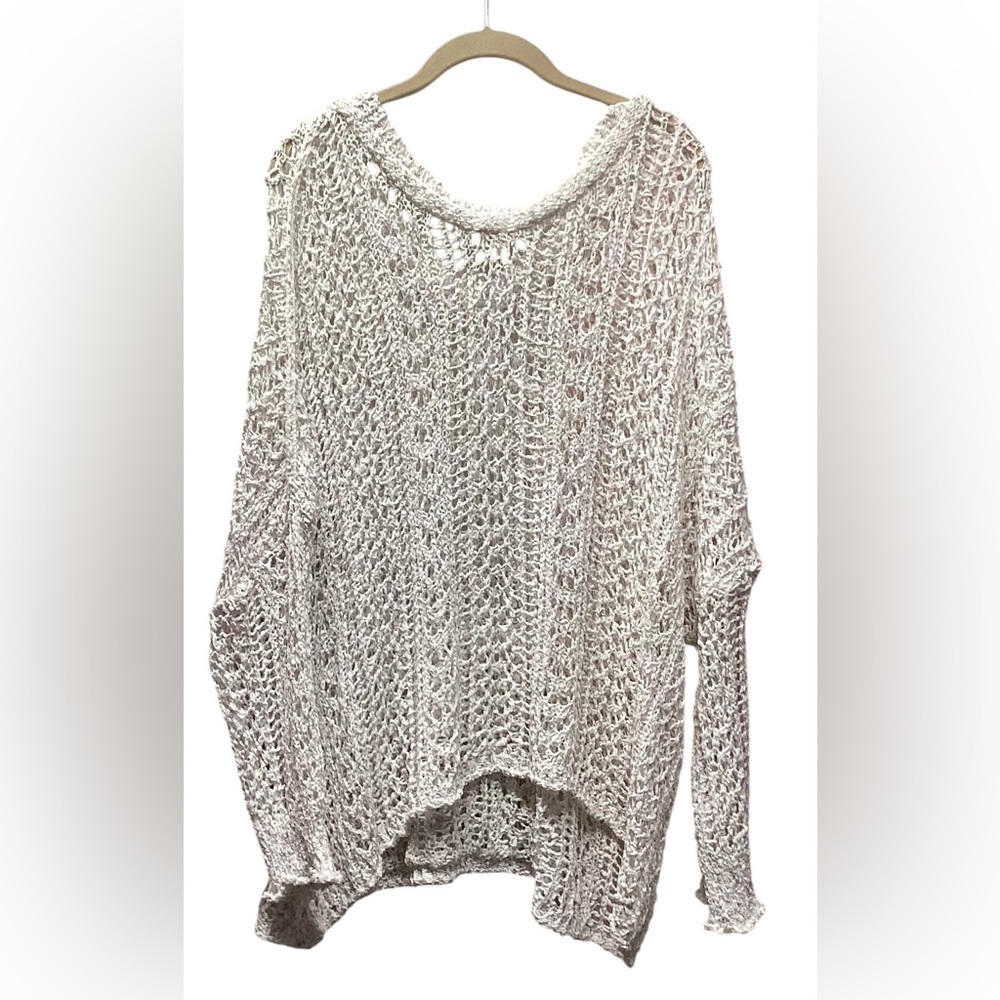POL open crochet pullover boho coastal sweater Size Medium Cream - Picture 3 of 9